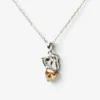 Puppy Pendant Necklace with Yellow Tourmaline Crystal