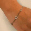 Layered Link Bracelet with a Butterfly Charm