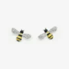 Honebee Studs with Cubic Zircon in Sterling Silver