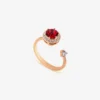 Open Ring with Revolving Red Crystal