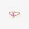 Rose Gold Band with a Purple Marquise Cut Zircon