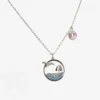 Pendant Necklace with Aquatic Elements in Sterling Silver