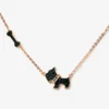 Dog’n’Bone Necklace with Black Cystals in Sterling Silver